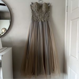 La Femme Strapless Beaded Corset Ball Gown Size 4